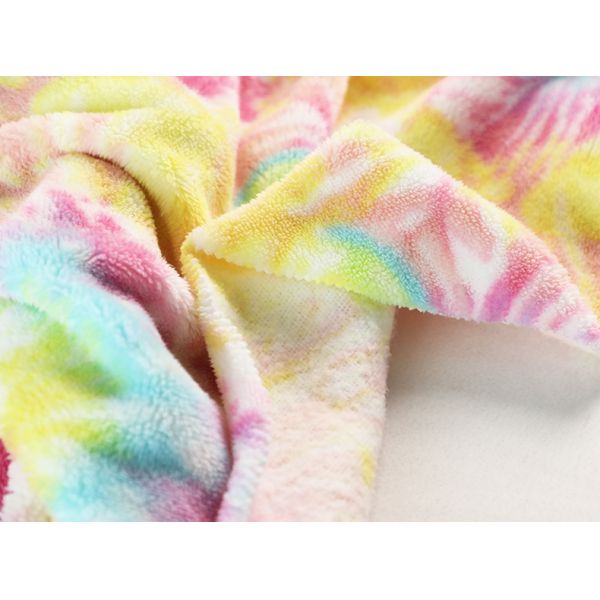 Tie Dyed Rainbow Garment Soft Sherpa Fabric 240gsm 150D