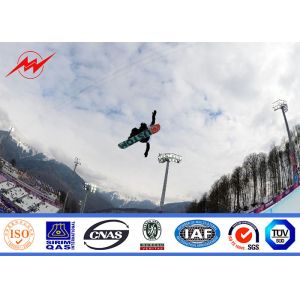 Parking Light Polygonal High Mast Pole With Lifting System Raising and Lifting