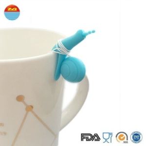 Customized Shape Silicone Glass Markers , No Plasticizer Stemless Wine Glass