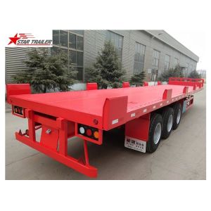 13 Meters 3 Axles Commercial Flatbed Trailer With Dual Line Brake System