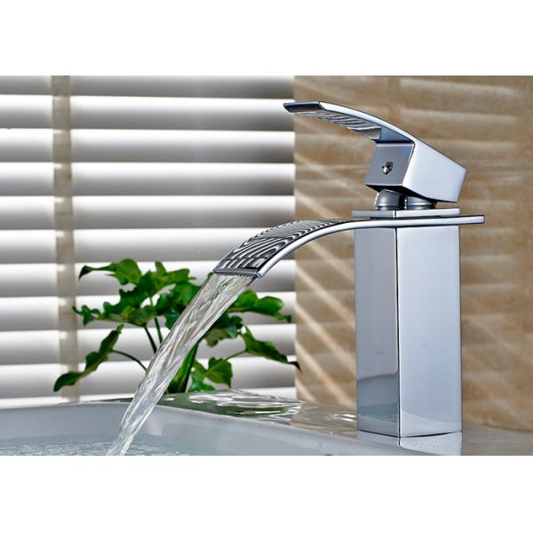 Quality ROVATE Deck Mounted Single Hole Bathroom Basin Faucets Waterfall Wash Mixer wholesale