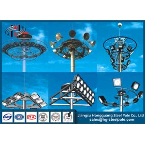 Q345 30m High Mast Floodlight Poles for Square / Airport Lighting