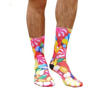 Custom new sublimated 3D printing socks digital print fruit ankle socks