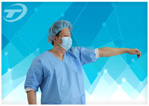 Disposable Non - Woven Fabric Hospital Patient Gown With CE Certified