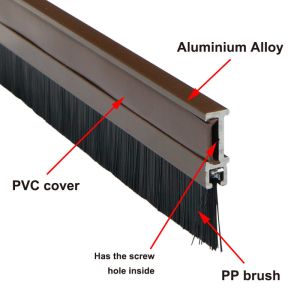 Aluminium Alloy Door Bottom Sweep With Brush