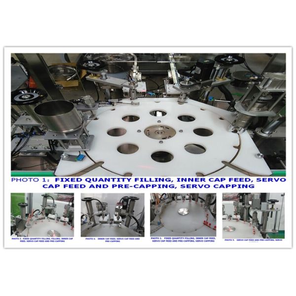 Small Dose Automatic Nail Polish Filling Equipment 2 Nozzles With Turn Table