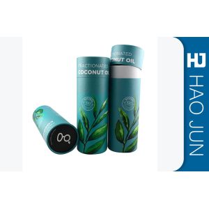 Cardboard Round Cosmetic Paper Boxes For Coco Nut Oil , Color Customized