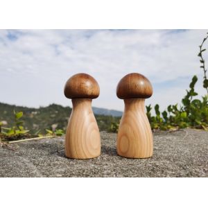 Mushroom Design Salt & Pepper Grinder KRG-033 Model Ceramic Core & Wood Jar