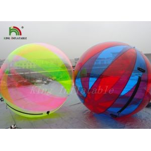 Durable 1.0mm PVC Inflatable Water Ball Large Transparent Multicolored Strips