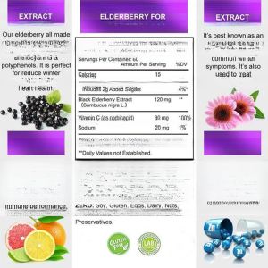 Private label Sugar-Free Quercetin Elderberry Gummies for Immune Defense Blend