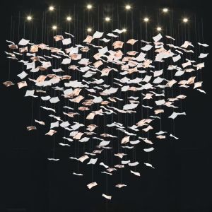 Custom-Made Large Foyer Chandelier Lighting Glass Art Design Banquet Light