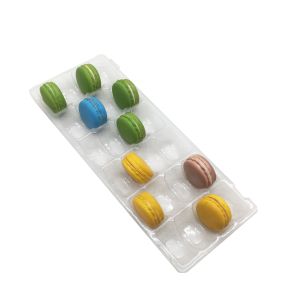 Clear PVC PET Plastic Macaron Packaging Tray 4x6 24pcs For Blister Macaron Pack