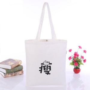 Draw String Reusable Cotton Canvas Tote Bag For Women Shopping