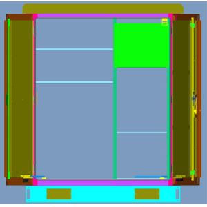 2 Compartment IP66 H1800mm Outdoor Electrical Cabinet