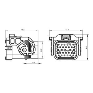 24Pin 1000VDC Plug Transmission Cable Connector IEC Certification