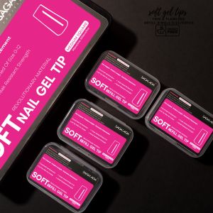 Square Clear Soft Gel X Toe Stiletto Press on Nail Extension Tips Display Coffin