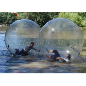 Clear Transparent PVC 2m Dia Inflatable Aqua Ball / Water Ball With YKK Zipper