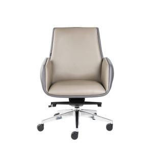 Conference 22KGS 45Kg/M3 PU Leather Revolving Chair Middle Back