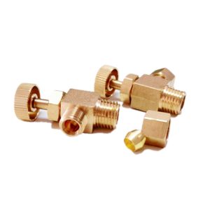 China Lead Free Brass 1/4 90 Degree Angle Needle Valve With Brass Handwheel on sale
