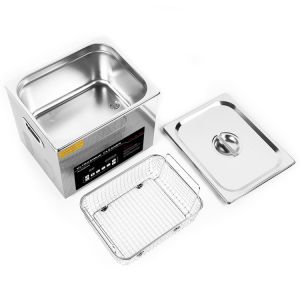 Dual Frequency Ultrasonic Cleaner 10L Tank 4pcs Transducers Drain Valve