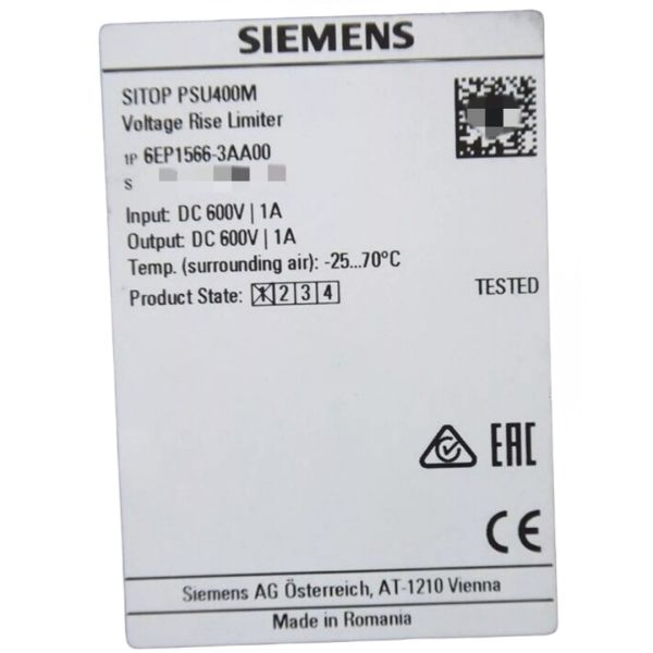 SIEMENS 6EP1566-3AA00 SITOP PSE400M SAB BALLAST FOR 6EP1536-3AA00 INPUT: 300 TO