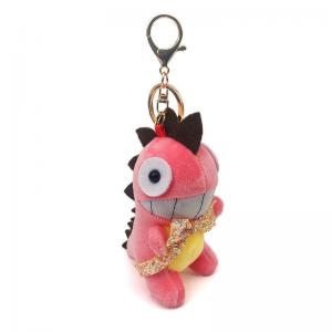 Cheap Embroidery Logo Small Red Big Mouth Dinosaur Plush Doll Keychain Plush Toys for sale