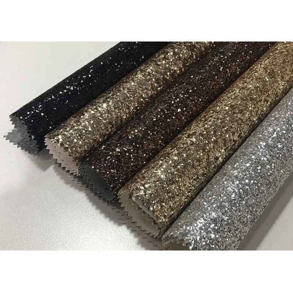 Quality Sublimation Glitter Material Fabric , Silver Glitter Fabric Double Sided Environmental Friendly wholesale