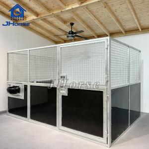 Cheap Mobile Painted 12ft Standard Size HDG HDPE Horse Stable Stall Panels Barn With Feeder for sale