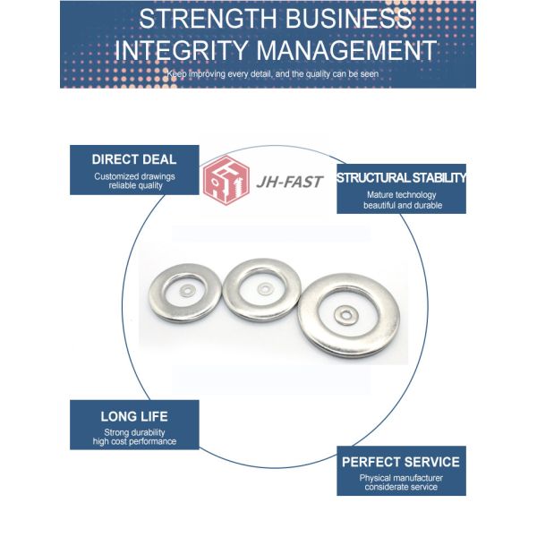 DIN 125 M12-M30 Stainless Steel 304 Flat Washers with ISO9001 2015 Certificate and Control