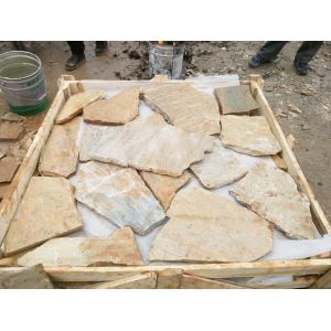 Oyster Quartzite Random Flagstone,Yellow Crazy Stone,Irregular Random Stone,
