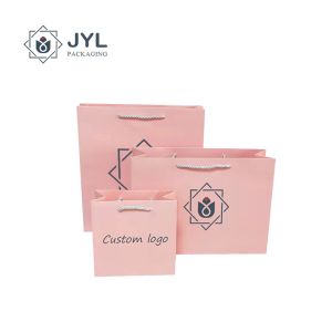 Antibacterial Cosmetic Paper Bag With Ribbon Handle Dustproof Recyclable
