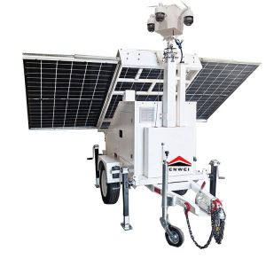 Cheap Quick Use Solar Powered Panels Camera Security Trailer For Construction Site Monitoring for sale