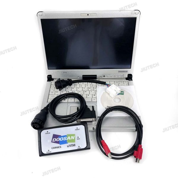 Quality CF53 laptop+Doosan Diagnostic Tool with 2024 Software Version for Excavator Heavy Industry Engine System SCR DPF DMS-5 DCUECUG2 wholesale