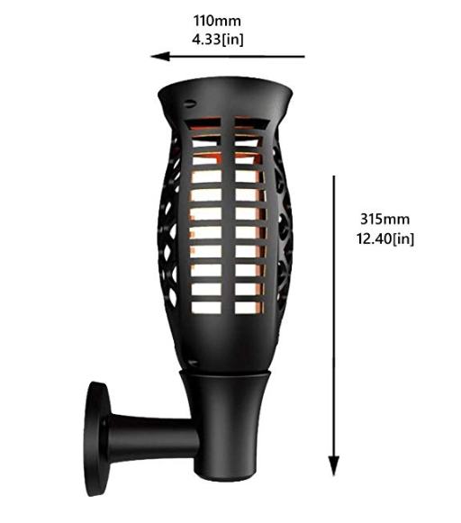 ABS Polysilicon Wireless LED Solar Torch Light Flickering Flame 2200k Energy Saving