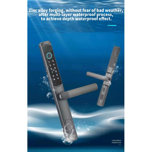 Black Zinc Alloy Smart Lock with Fingerprint Password NFC Keyless Entry