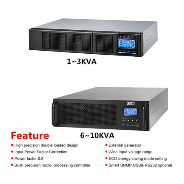 Pure Sine Wave 2400W 3kva 19 Inch Rack Mount UPS Systems For Server