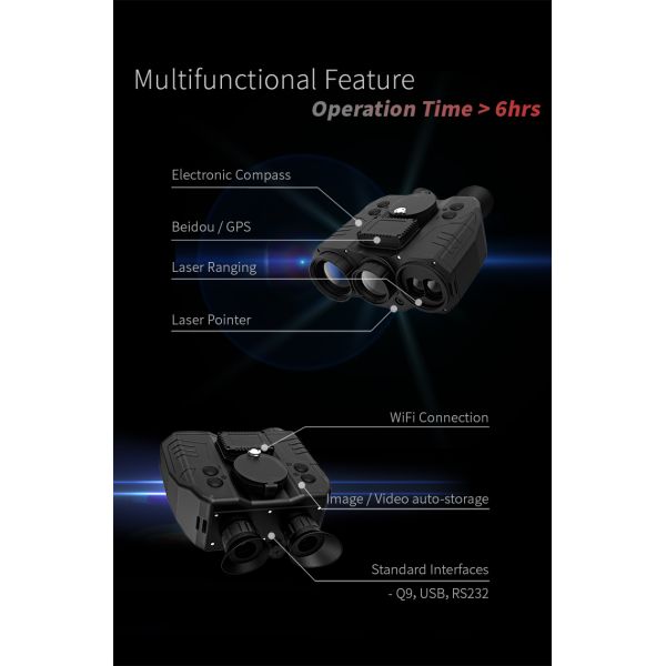 17μM 25Hz Thermal Hunting Binoculars 640*512 High Definition