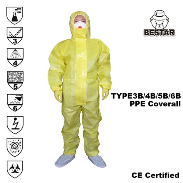 Quality TYPE 3B/4B/5B/6B Throw Away Disposable Medical Coveralls Workwear For Biological wholesale