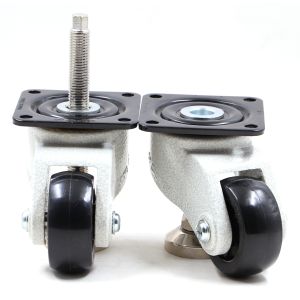 China White Nylon 2400kg 3 Inch Adjustable Height Caster Wheels For Automation Equipment on sale