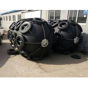 50Kpa Pneumatic Rubber Fender Yokohama Fenders With Tire Chain Net