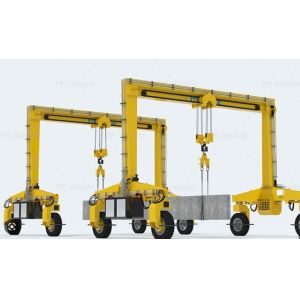 Double Girder Electric Tire Mobile Gantry Cranes Synchronized And Coordinated