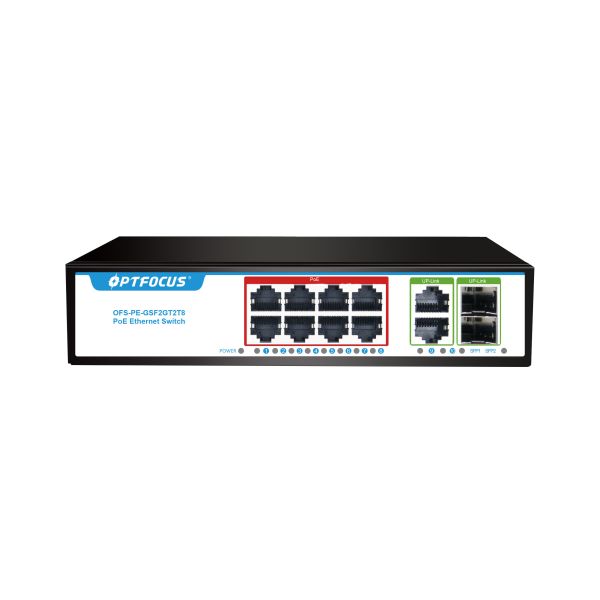 8 Port Gigabit POE Switch 8x10/100/1000mbps POE Port UPlink 2x1000m RJ45 Port