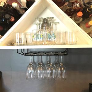15.8-Inch Long Wine Glass Rack Under Cabinet Stemware Storage Holder with Screws