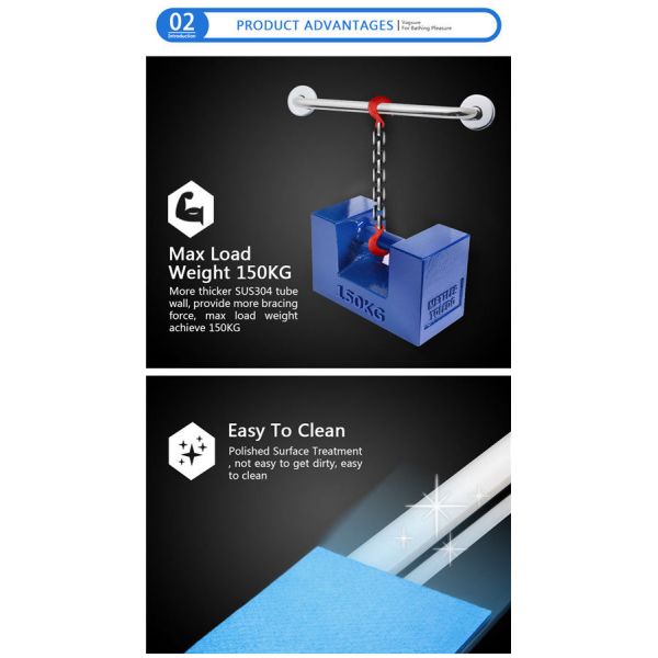 Multi Length Bathroom Fixtures And Fittings Stainless Steel Handles For The Disabled