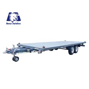 Cheap ATM 4000 kg Flat Tray Trailers Fully Welded Container House Trailer Customizable for sale