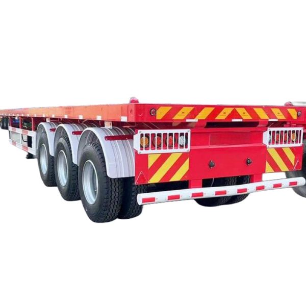 Quality Tri-Axle 4 Axle 20FT 40FT Extendable Container Flatbed Truck Trailer With Container Lock wholesale