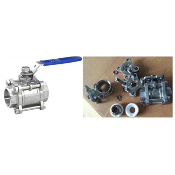 Manual Type Clamp Ball Valve , Sanitary 3pc Ball Valve