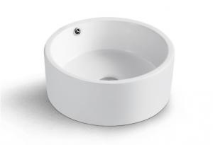 Cheap Round White Ceramic Above Counter Bathroom Vessel Sink for sale