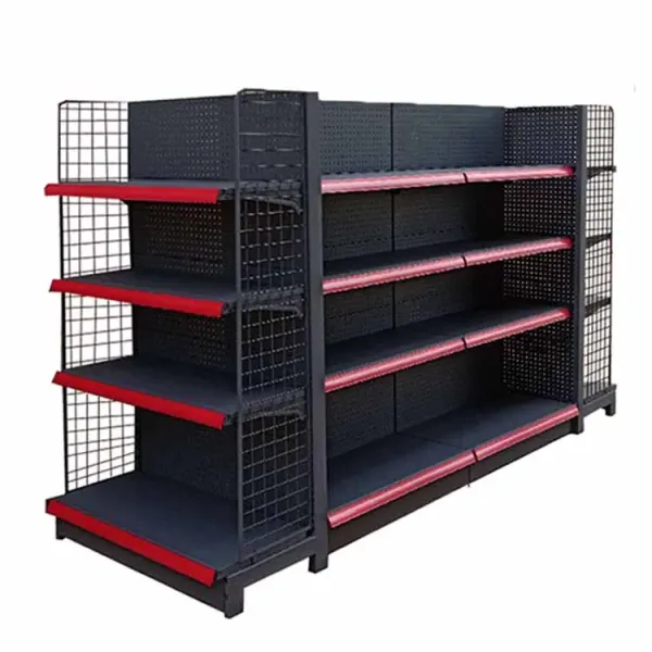 Factory Customized Color Size Logo double-sided frosted gray supermarket shelves gondola shelf grocery store shelf