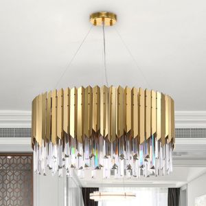 China Black Modern Chandelier Lighting For Living Room Luxury Round Crystal Lamp(WH-CY-175) on sale